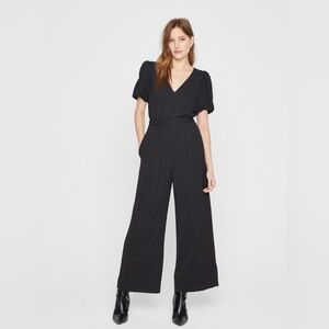 Club Monaco Open-Back Jumpsuit size 6 floral jacquard all occasion outfit.